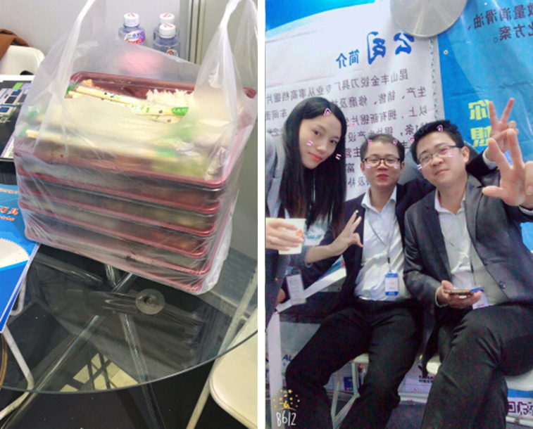 這是參展的鄧氏家人的午餐，順便還有家人出來(lái)賣(mài)萌!